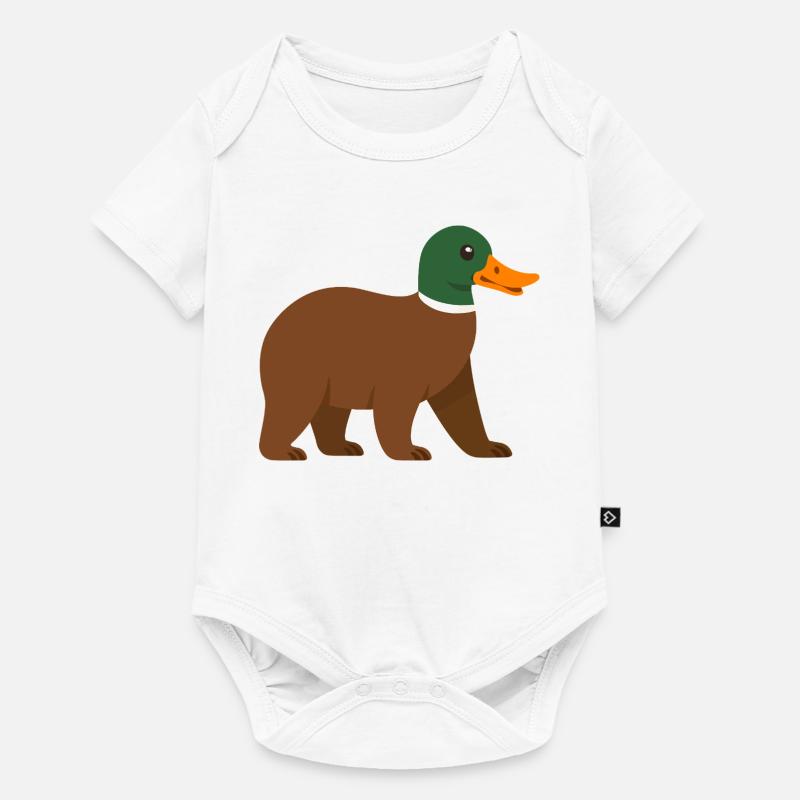 Le canard ours - il a du bec !  - Body à manches courtes Premium Bébé - blanc