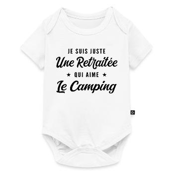Retraitée Campeuse Humour Cadeau Retraite - Body à manches courtes Premium Bébé - blanc - Devant