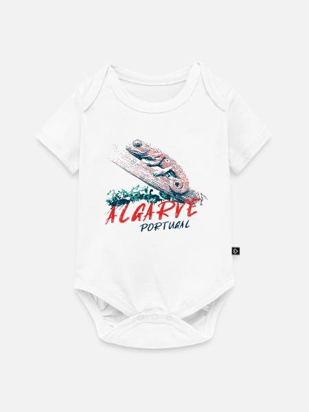 Bunte Illustration eines Algarve-Chamäleons - Baby Premium Kurzarmbody - Weiß