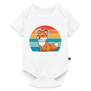 astronautes rétro prédateur renard roux renard amoureux des renards - Body à manches courtes Premium Bébé - blanc - Devant