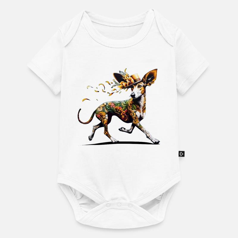 Fleur podenco - Body à manches courtes Premium Bébé - blanc
