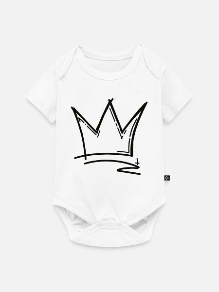Skizzenkrone Handzeichnung - Baby Premium Kurzarmbody - Weiß
