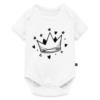 Douce couronne avec des cœurs et des étoiles | Doodle Look - Body à manches courtes Premium Bébé - blanc - Devant