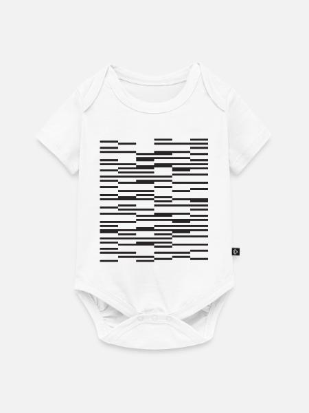 Liniendesign Minimalistischer Barcode - Baby Premium Kurzarmbody - Weiß