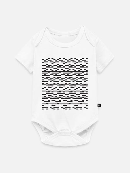 Noir Stripe pixeliges Glitch Grid - Baby Premium Kurzarmbody - Weiß