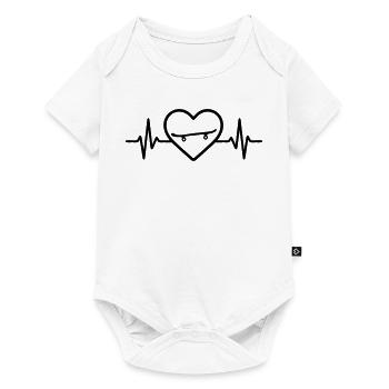 Skateboard Heart Sport - Baby Premium short-sleeve bodysuit - white - Front