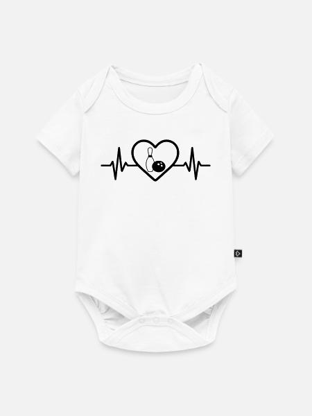 Bowling Herz Freizeit - Baby Premium Kurzarmbody - Weiß