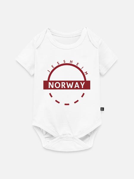 Norwegen Ring Emblem - Baby Premium Kurzarmbody - Weiß