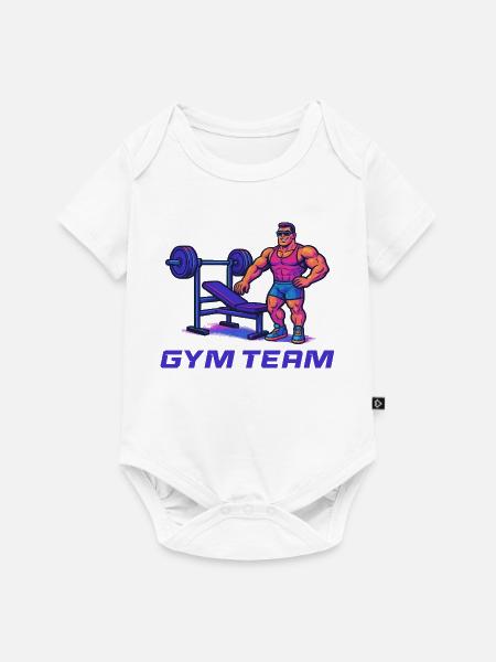 Bodybuilder Gym Comic - Baby Premium Kurzarmbody - Weiß