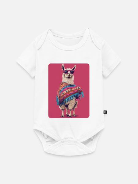 Lama - Baby Premium Kurzarmbody - Weiß