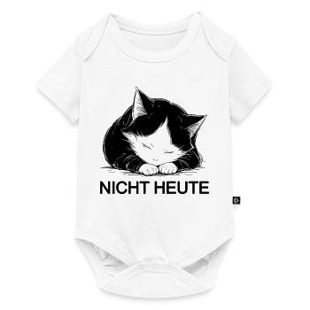 Cuddly black and white cat not today - Baby Premium short-sleeve bodysuit - white - Front