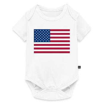 Drapeau Americain Rouge Foncé - Body à manches courtes Premium Bébé - blanc - Devant