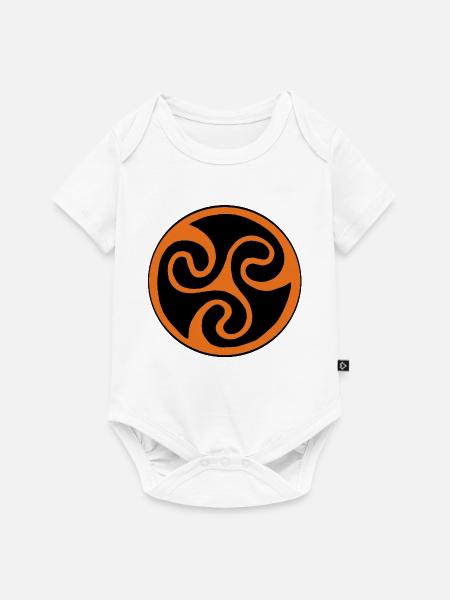 Triskel Orange - Baby Premium Kurzarmbody - Weiß