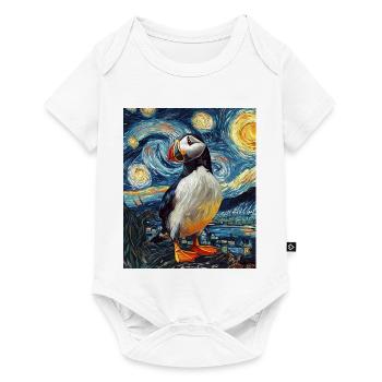 Puffin Bird Van Gogh Style Starry Night - Baby Premium short-sleeve bodysuit - white - Front
