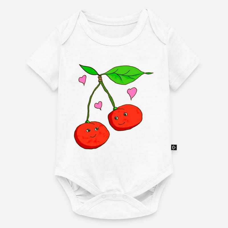 Cerises - Body à manches courtes Premium Bébé - blanc