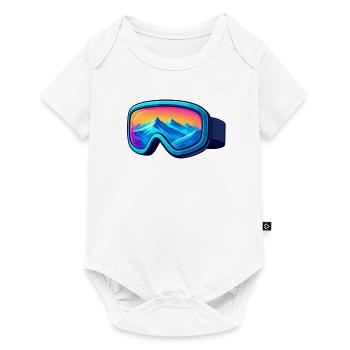 Colorful ski goggles Stylish winter sports design - Baby Premium short-sleeve bodysuit - white - Front