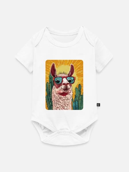 Lama - Baby Premium Kurzarmbody - Weiß