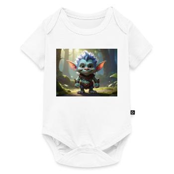 Blue forest troll in the moon forest - Baby Premium short-sleeve bodysuit - white - Front