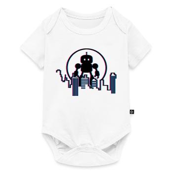 Robot City Skyline – 3D Sci-Fi Future Design - Baby Premium short-sleeve bodysuit - white - Front