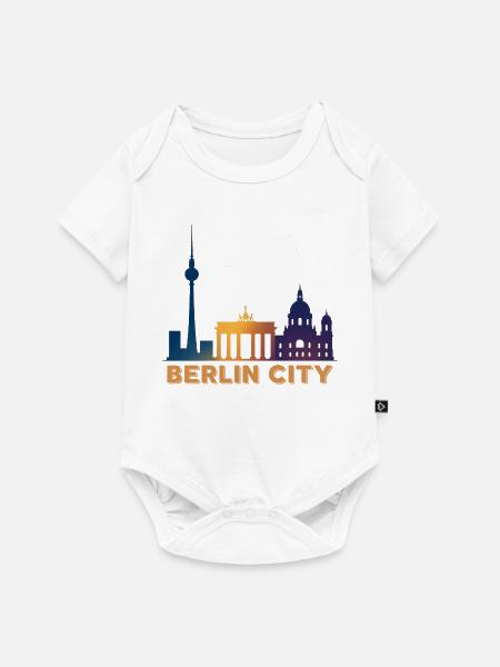 Berlin Skyline Silhouette - Baby Premium Kurzarmbody - Weiß