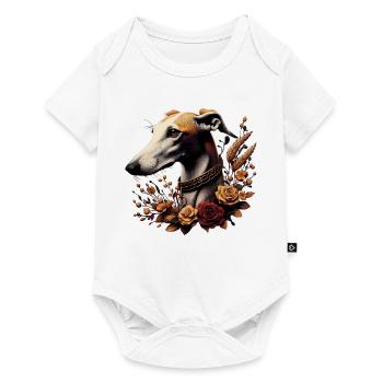 Greyhound Head Autumn Rosary - Baby Premium short-sleeve bodysuit - white - Front