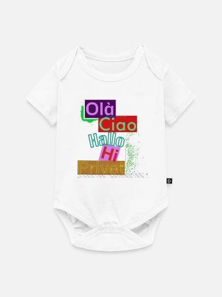Sprachenvielfalt Farbiges Grussdesign - Baby Premium Kurzarmbody - Weiß