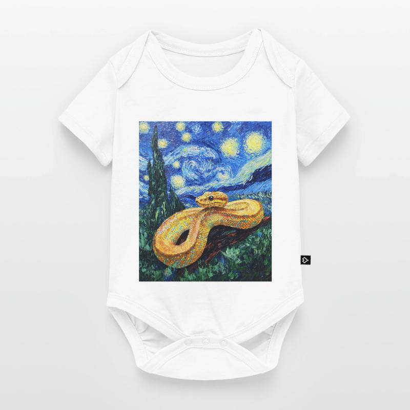 Snake Python Van Gogh Style Starry Night Baby Premium short-sleeve bodysuit