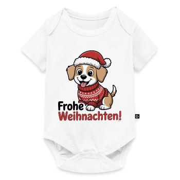 Weihnachtshund – Frohe Weihnachten! - Baby Premium Kurzarmbody - Weiß - Vorne