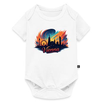 Vienne, capitale de l’Autriche, Silhouette cadeau - Body à manches courtes Premium Bébé - blanc - Devant