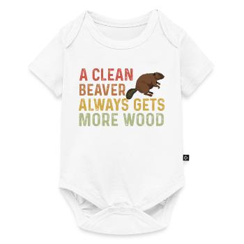 Un castor propre obtient plus de bois - Body à manches courtes Premium Bébé - blanc - Devant