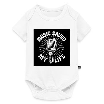 T-shirt de musique rétro vintage - Body à manches courtes Premium Bébé - blanc - Devant