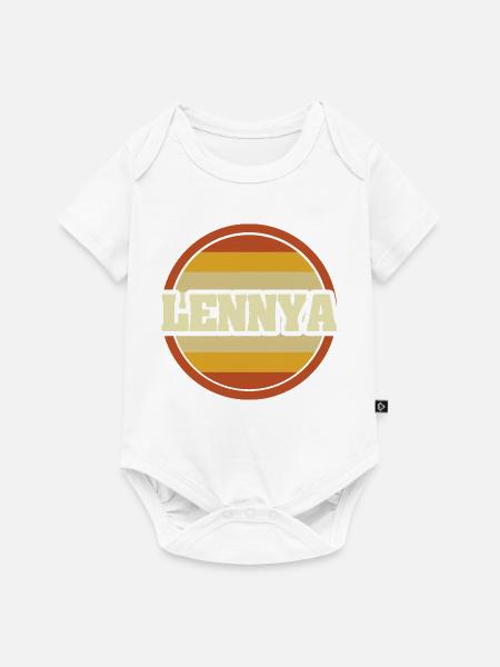 LENNYA Retro Circle - Baby Premium Kurzarmbody - Weiß