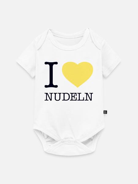 I love Nudeln - Baby Premium Kurzarmbody - Weiß