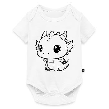 Cute Baby Dragon | Kawaii & Cuddly Vector - Baby Premium short-sleeve bodysuit - white - Front