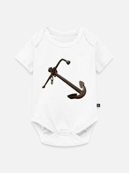 Verrosteter Anker Nautik - Baby Premium Kurzarmbody - Weiß