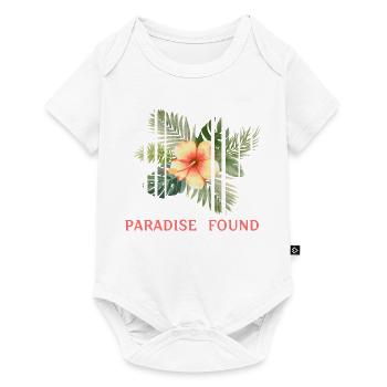 Paradis Tropical Hibiscus Fragmenté - Body à manches courtes Premium Bébé - blanc - Devant