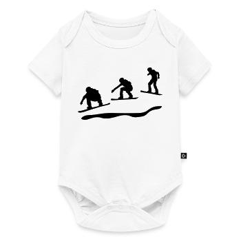 Snowboard rennen - Baby Premium Kurzarmbody - Weiß - Vorne