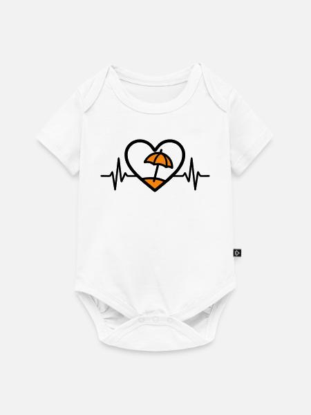 Strand Herz Urlaub Sonne - Baby Premium Kurzarmbody - Weiß