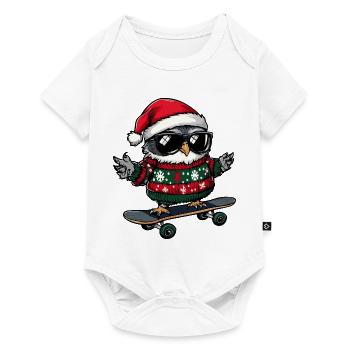 Eule Weihnachten Lustig - Baby Premium Kurzarmbody - Weiß - Vorne