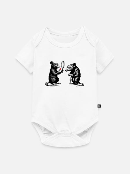 Ratten Noir Spiegelduell - Baby Premium Kurzarmbody - Weiß