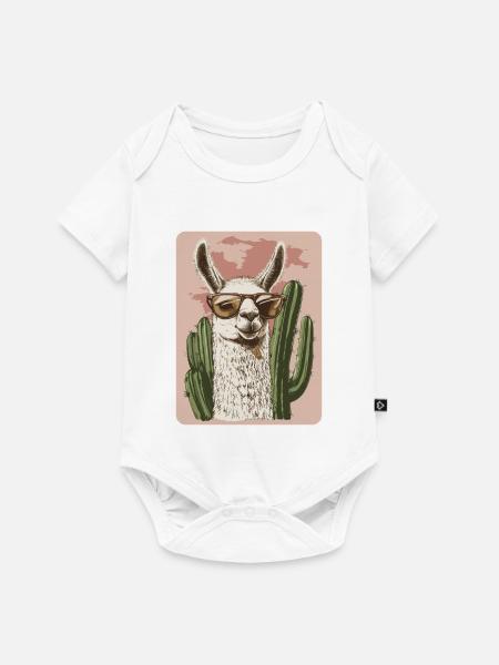 Lama - Baby Premium Kurzarmbody - Weiß