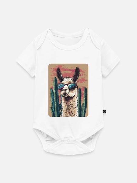 Lama - Baby Premium Kurzarmbody - Weiß