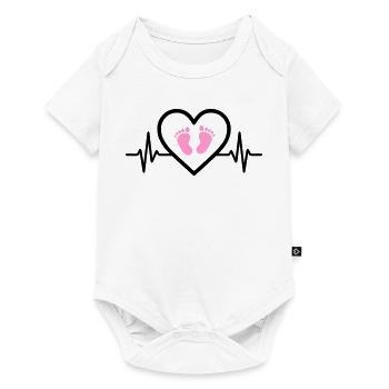 Pregnancy Heart Pink Baby Feet Girl - Baby Premium short-sleeve bodysuit - white - Front