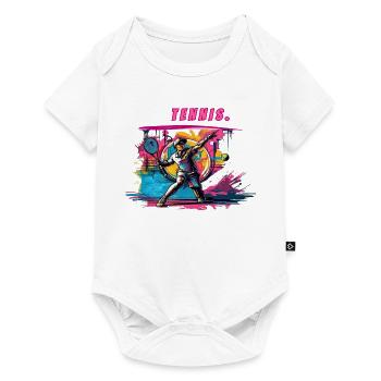 Tennis Neon Vintage Print Tennis Player - Baby Premium short-sleeve bodysuit - white - Front