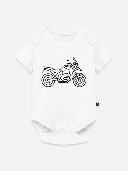 Motorrad GS schwarz - Baby Premium Kurzarmbody - Weiß