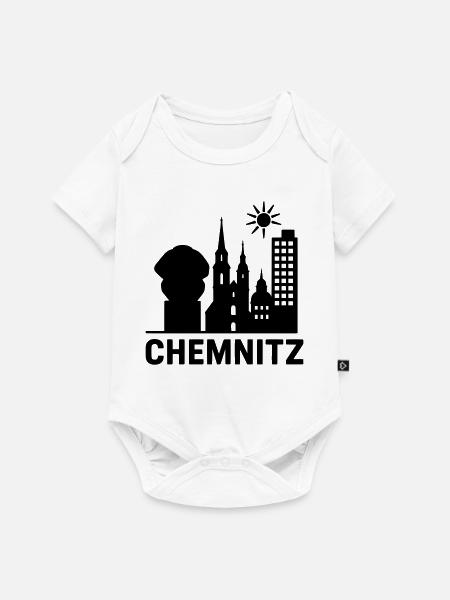 chemnitz wahrzeichen silhouette - Baby Premium Kurzarmbody - Weiß