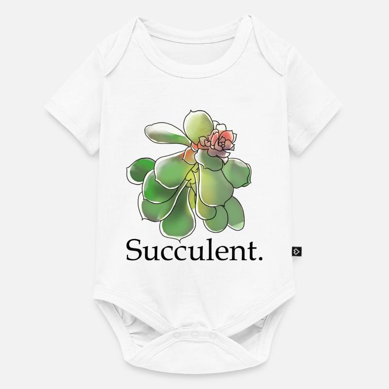 Succulente Fleur Aquarelle - Body à manches courtes Premium Bébé - blanc