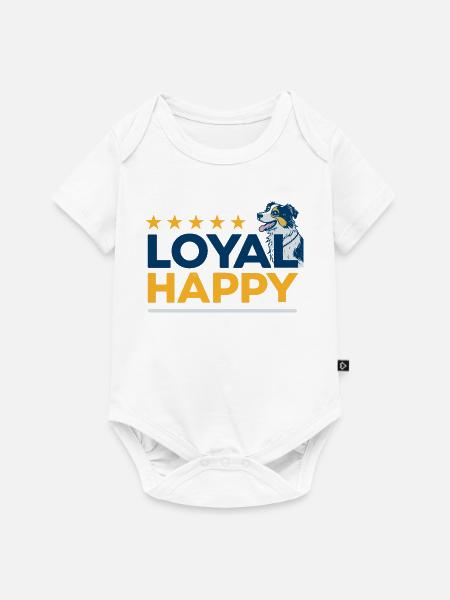 Happy Loyal Dog Logo - Baby Premium Kurzarmbody - Weiß