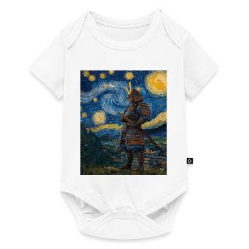 Samurai Japan Van Gogh Style Starry Night - Baby Premium Kurzarmbody - Weiß - Vorne