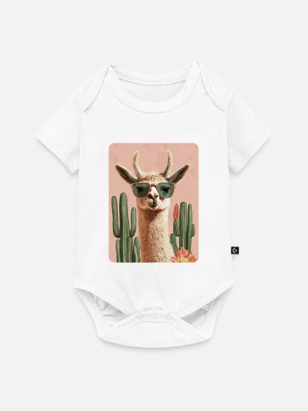 Lama - Baby Premium Kurzarmbody - Weiß